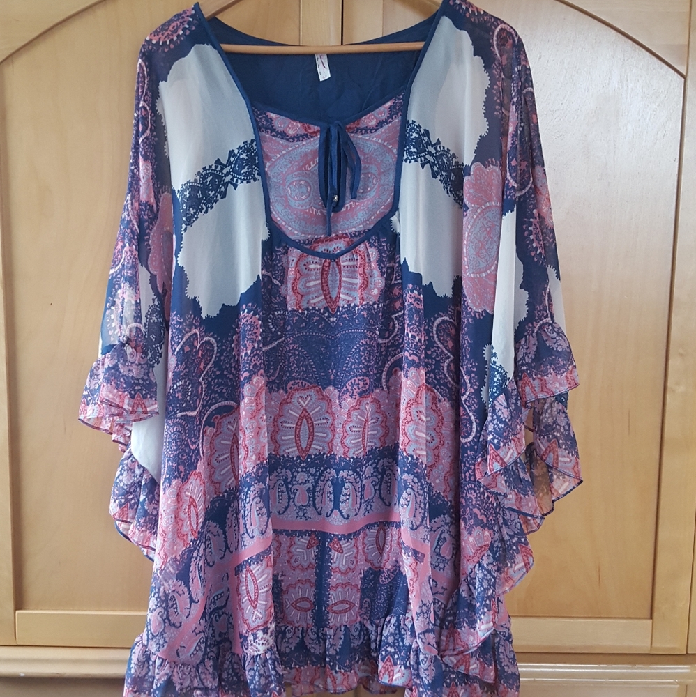 Free people size small boho beach dress cover up